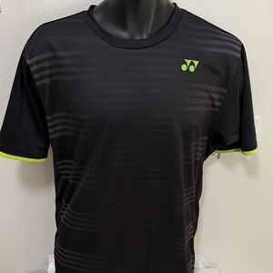 Yonex Black Tee with Green Highlights